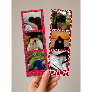 Tirinha de Fotos personalizada com 3 fotos/ Dia dos namorados/ Estilo Cabine de Fotos