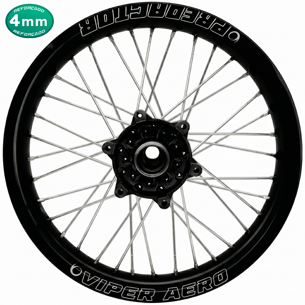 Roda Aro Calha Folha Jante Traseira Alumínio Viper Aero Predactor Xtz 250 Lander Tenere Raio Cromado