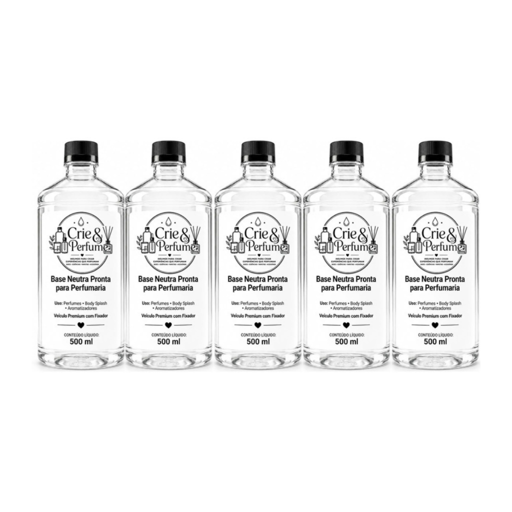 Kit Crie & Perfume Base Neutra para Perfumaria 500ml 5 Unidades