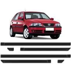Friso Lateral Gol G3 2000 a 2005 4 Portas Preto Modelo Fino