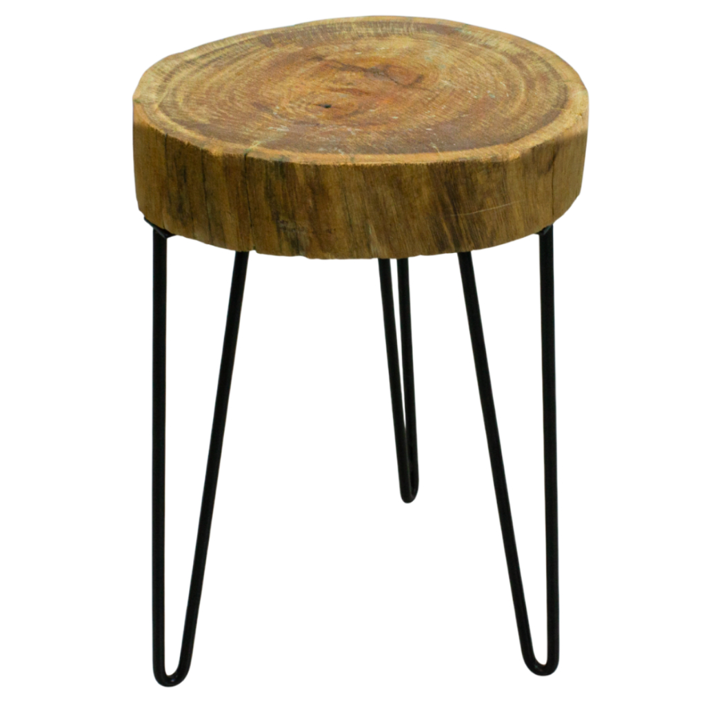 Mesa 25cm Rustica Mesinha Lateral Hairpin Canto Centro Bolacha Madeira Rustico Banco Banquinho