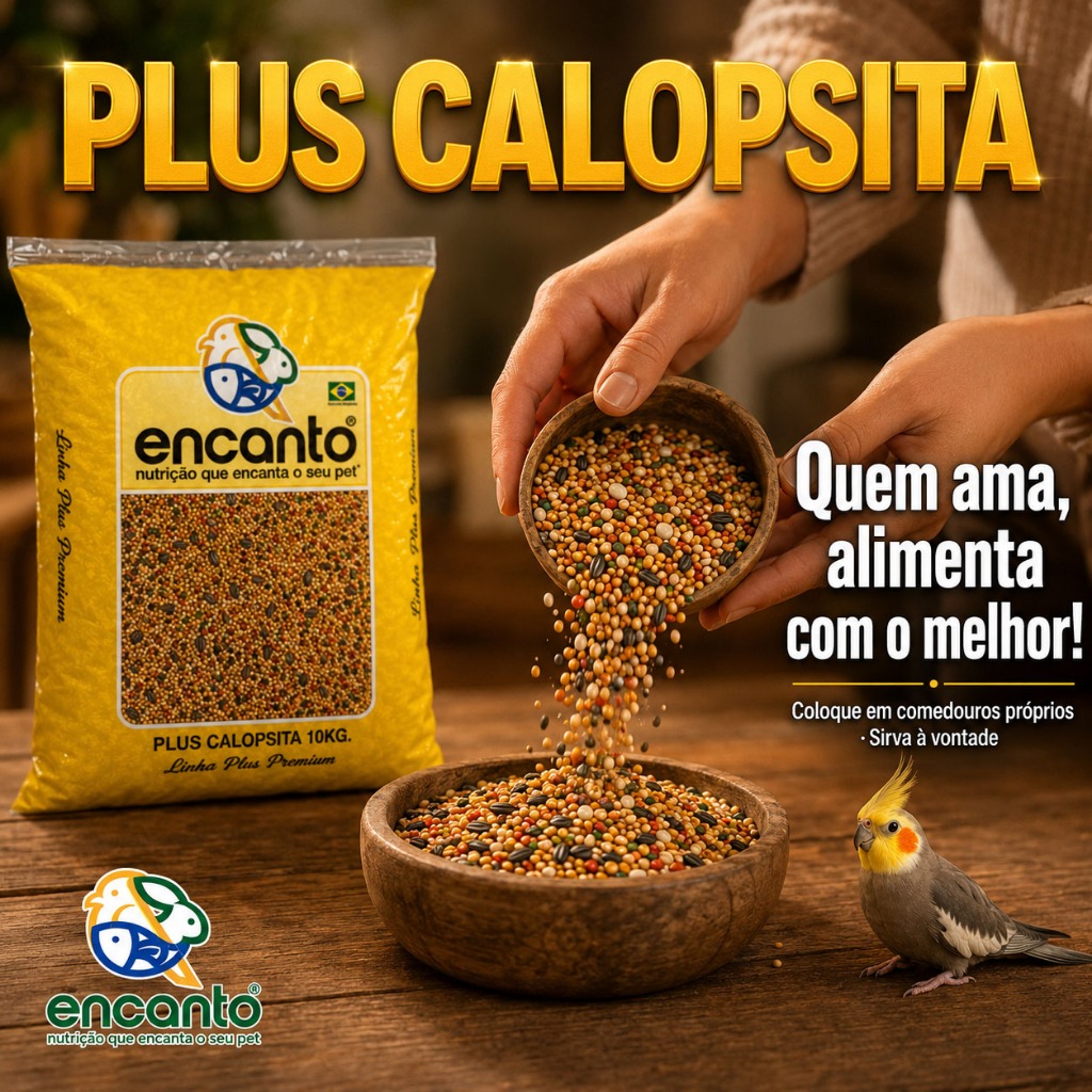 Mistura Plus Para Calopsita Encanto - ração Mix sementes grãos Aves Completa — imagem 2 de 2