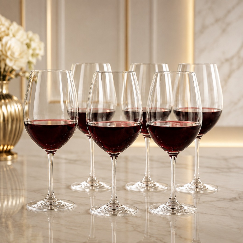 Jogo 6 Taças Bohemia 580ml Cristal Titanium Vinho Tinto
