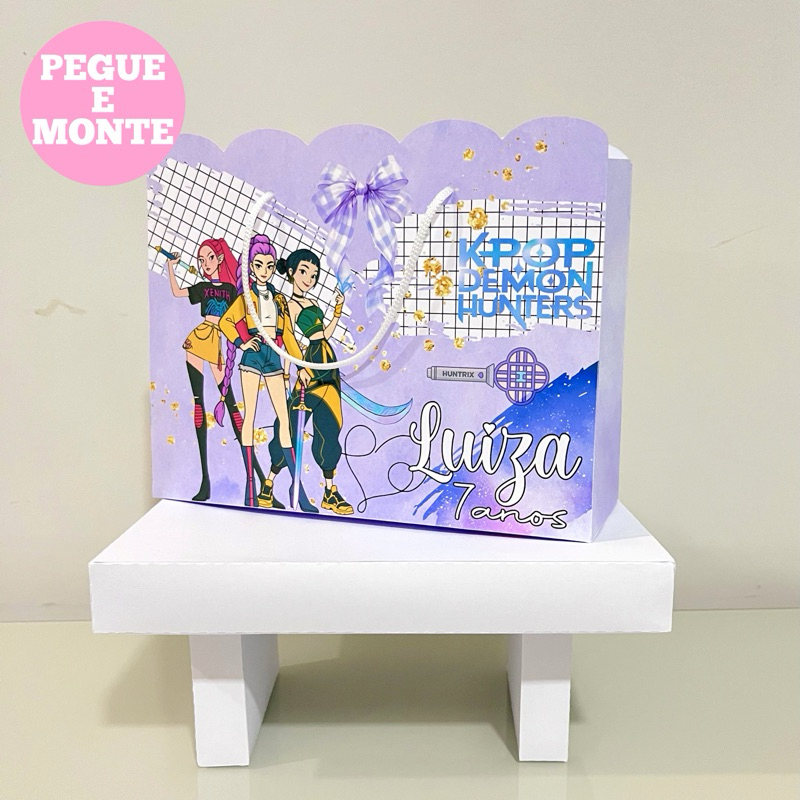 Sacolinhas personalizadas Guerreiras do Kpop pegue e monte /lembrancinha Guerreiras do Kpop