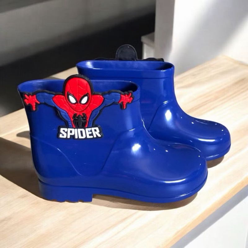 Galocha Bota de Chuva Infantil Homem Aranha Impermeável Menino Juvenil Infantil Delicada Confortável Leve
