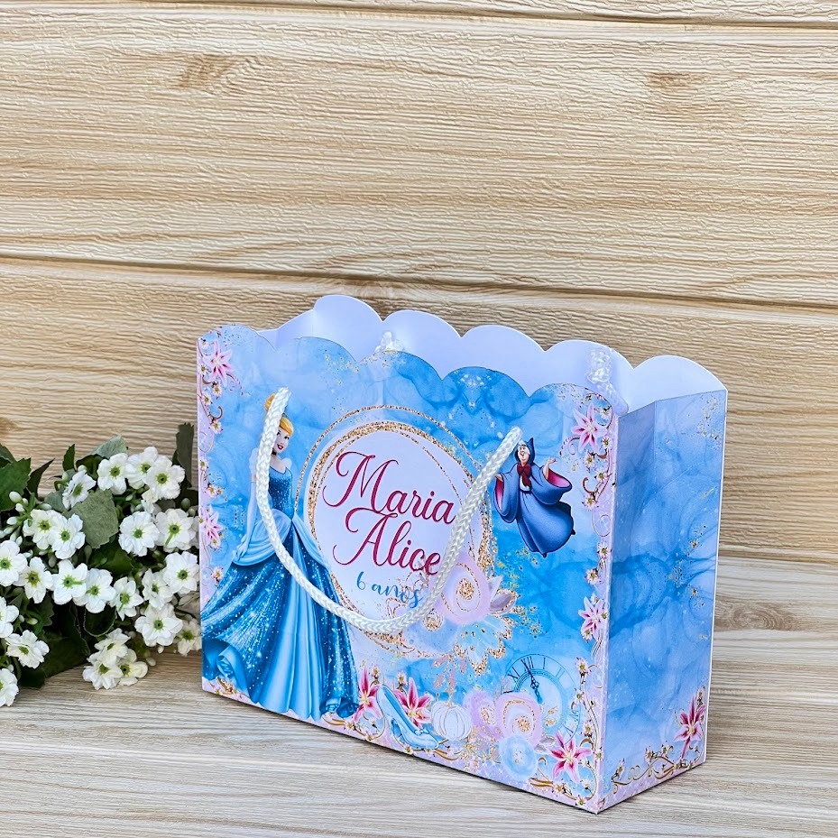 Sacolinha Surpresa Personalizada/ Princesa Cinderela / Lembrancinha Festa Infantil / Pegue e Monte