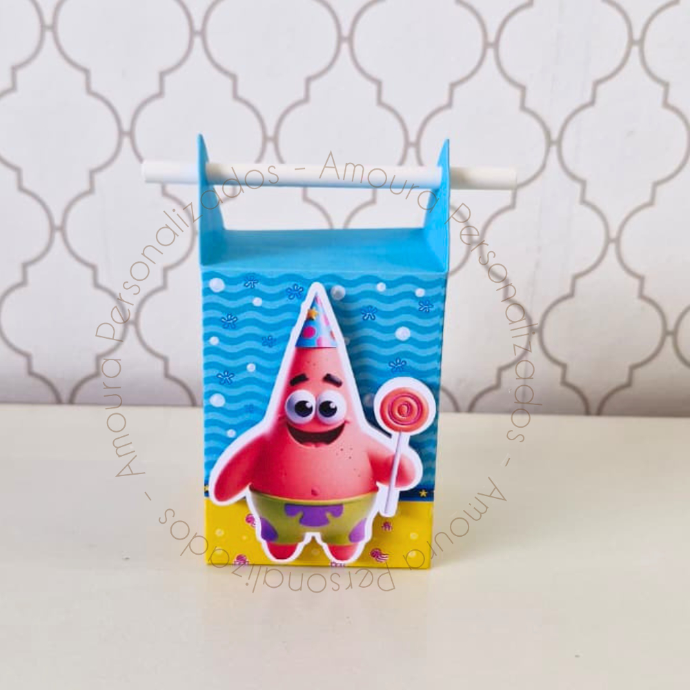 CAIXA MILK PERSONALIZADA PARA LEMBRANCINHAS BOB ESPONJA | CAIXINHA|FESTA|ANIVERSARIO| CALÇA QUADRADA