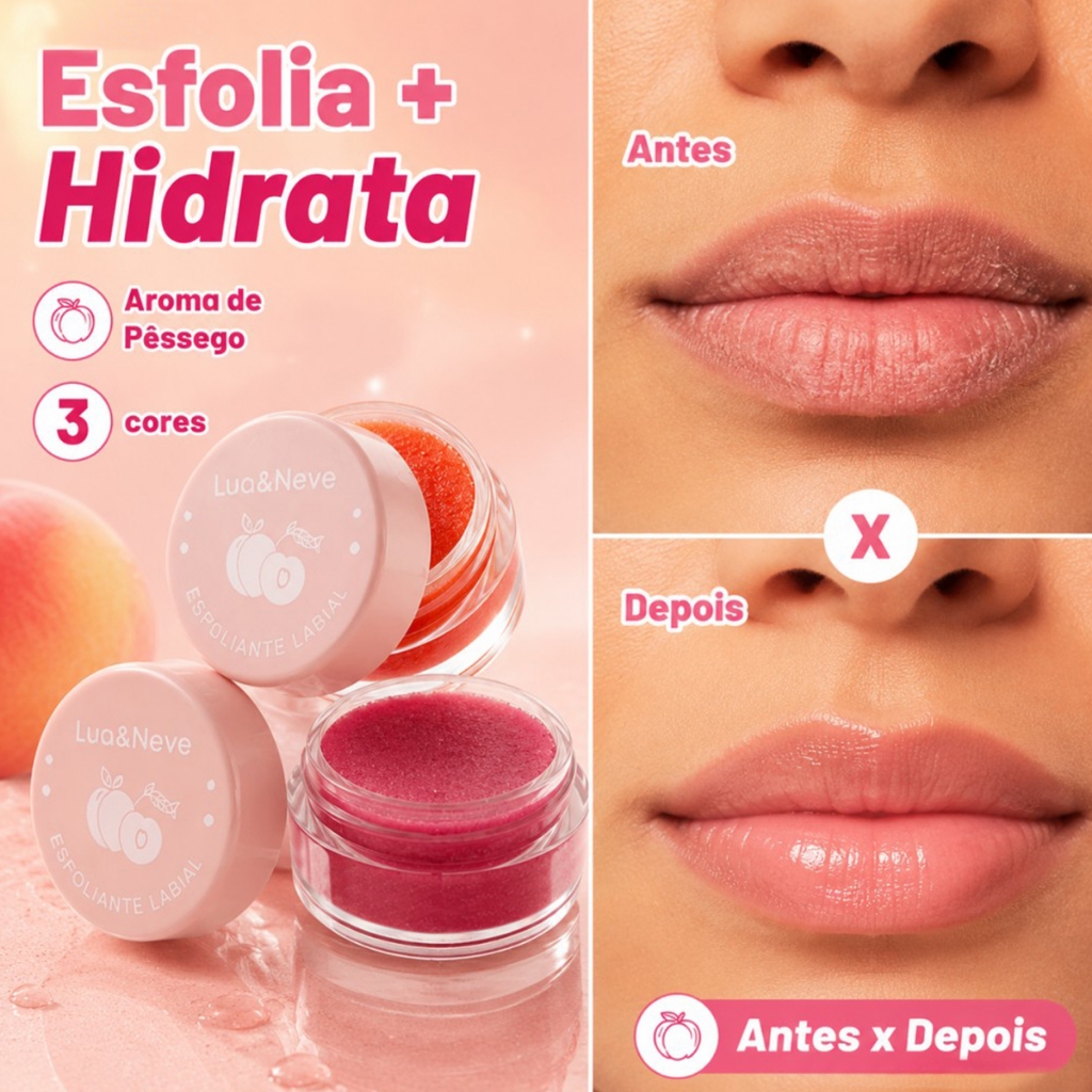 Esfoliante Labial Removedor de Pele Morta Reparação e Hidratação dos Lábios 11g Lua&Neve