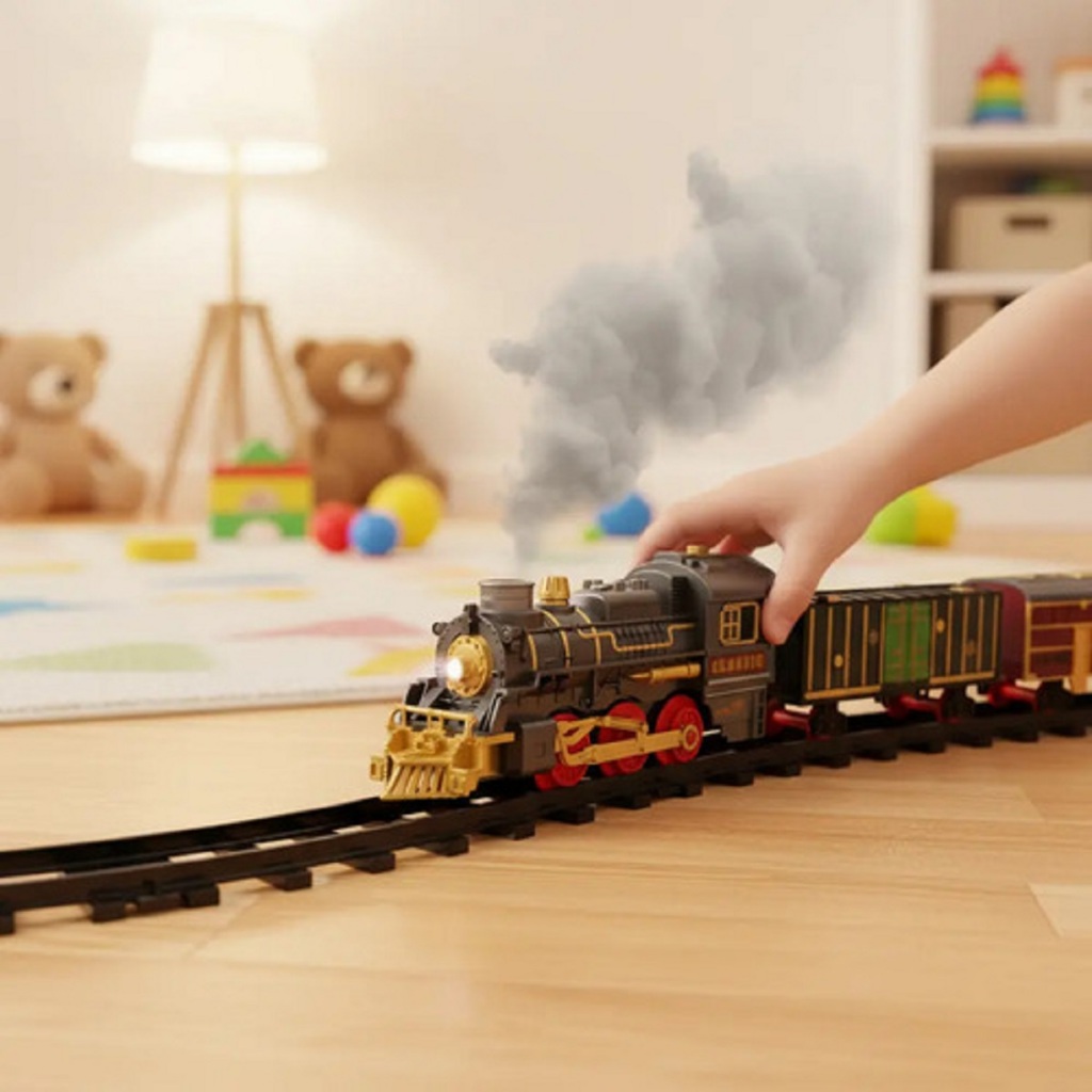 Ferrorama Super Locomotiva Deluxe Com Fumaça E Efeito Sonoro