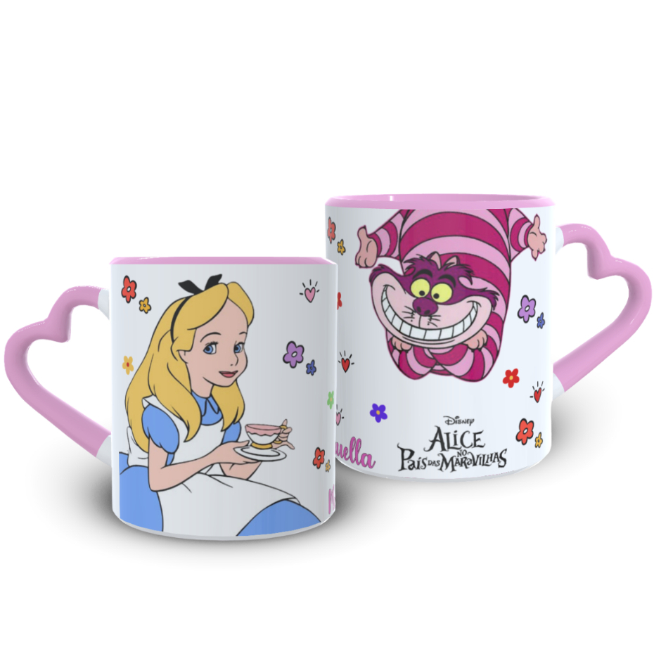 Caneca Personalizada ALICE NO PAÍS DAS MARAVILHAS 325m Ceramica