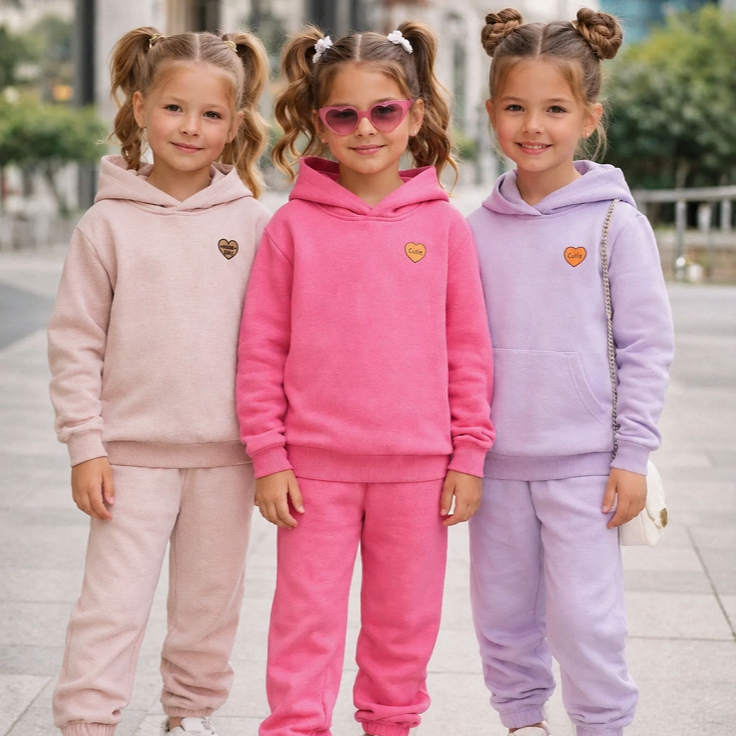 Conjunto Moletom Infantil Menina | Kit Casaco + Calça Moletom Peluciada | Conjunto Moletom Infantil Menina