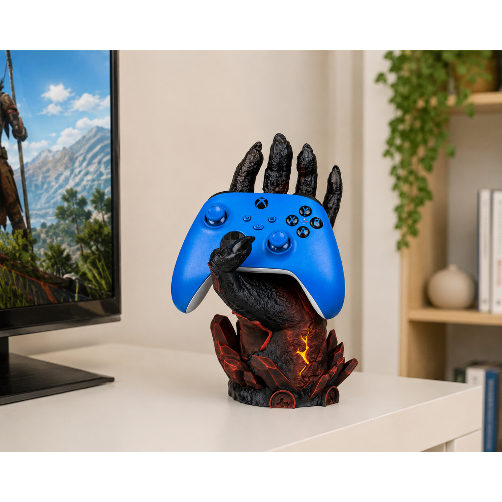 Suporte Para Controle Gamer Mão Vulcânica Xbox PS5 PS4 Decorativo Geek