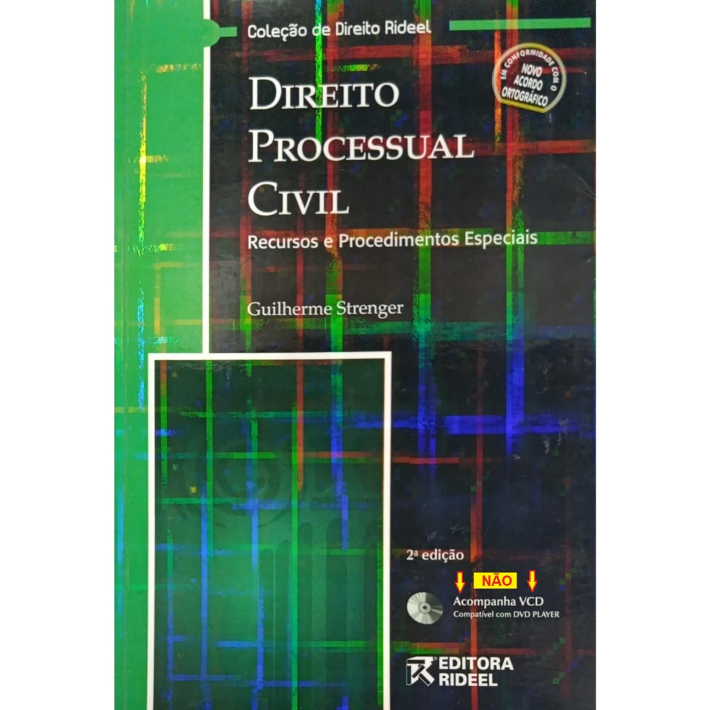 Livro Direito Processual Civil 2ª Edição Guilherme Strenger Editora Riddel NÃO ACOMPANHA VCD DI0082