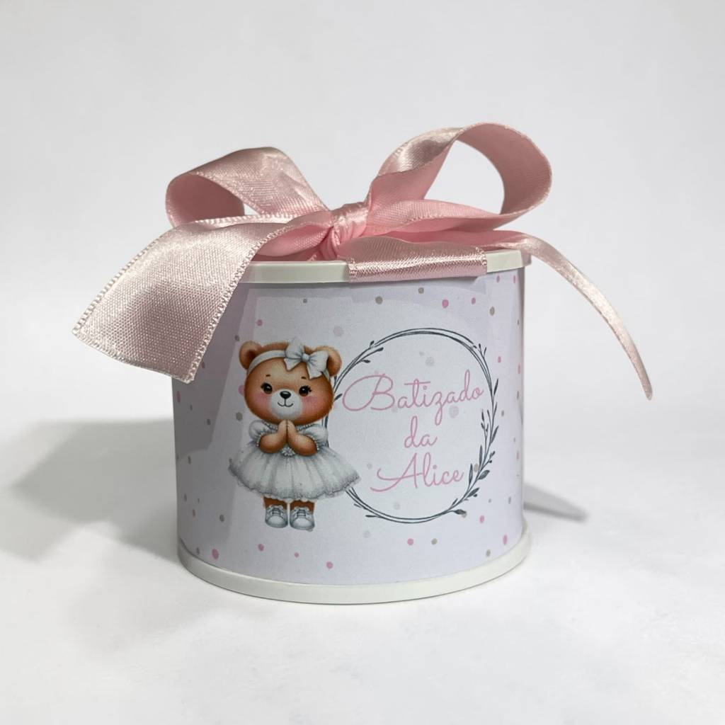 Mini Tubolatas Personalizadas Batizado ursinha 5x6  Lembrancinha de maternidade | aniversário | batizado