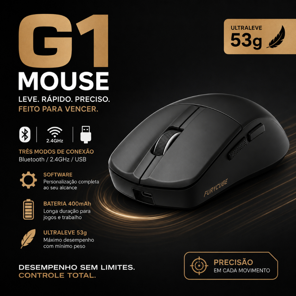 G1 Mouse Gamer Escritório Sem Fio Bluetooth 2.4g USB 10000DPI PC Notebook Mac Tablet Ergonômico software Rechargeable