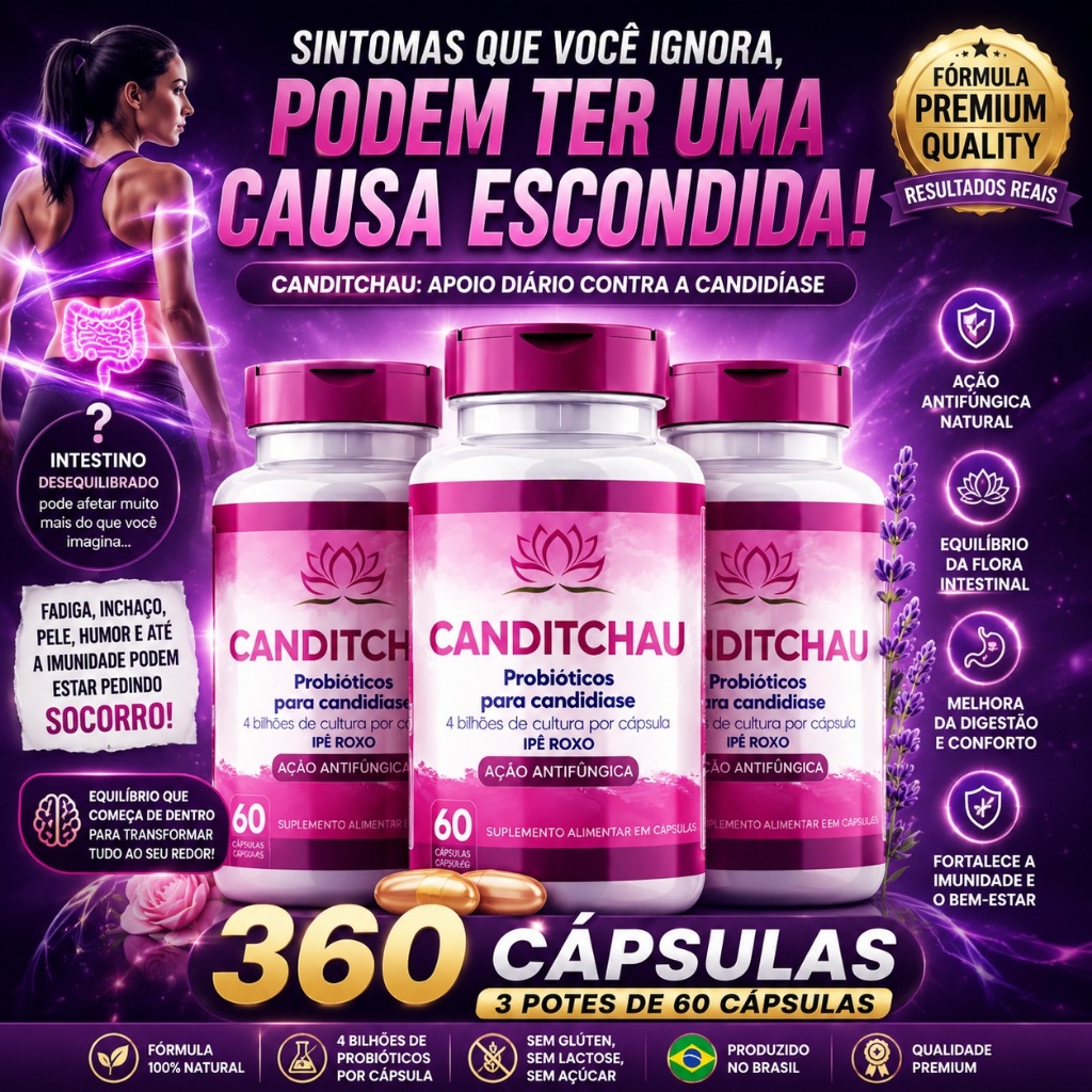 CANDITCHAU PROBIÓTICOS ANTIFUNGO LACTOBACILOS FLORA INTIMA CANDIDIASE CANDIDA CANDIFLORA CANDIA