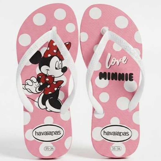 Chinelo Minnie Mouse Feminino Personalizado Sandália Confortável Antiderrapante Personagem+ Brinde