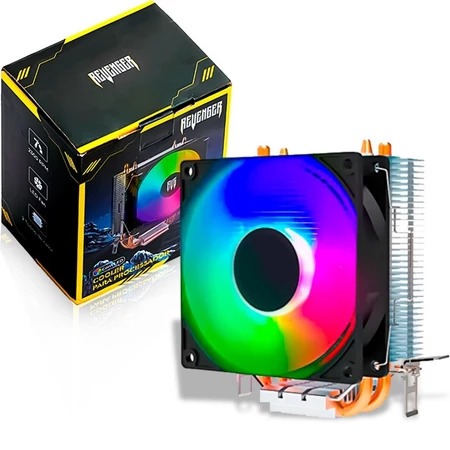 CPU Cooler para Processador Intel AMD Gamer Fan RGB Led Revenger G-VR304