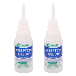 Asseptcin Álcool em Gel 70%, Sem Perfume, 100ml - 2 Unidades
