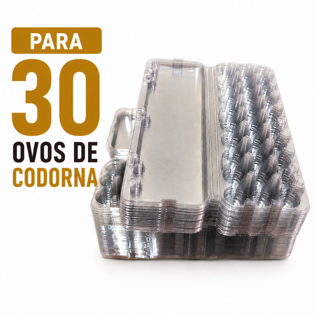 Embalagem para 30 Ovos de Codorna Cartela Plástica 400 Unidades