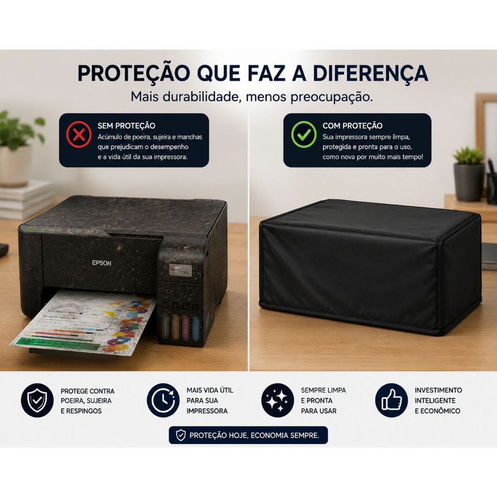 Capa Antipoeira para Impressora Multifuncional Material Resistente Corino Premium