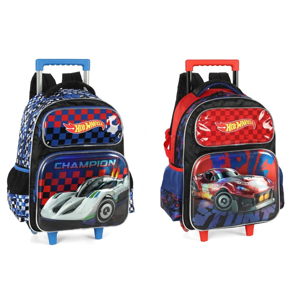 Mochila Com Rodinha Hot Wheels Champion  - Luxcel