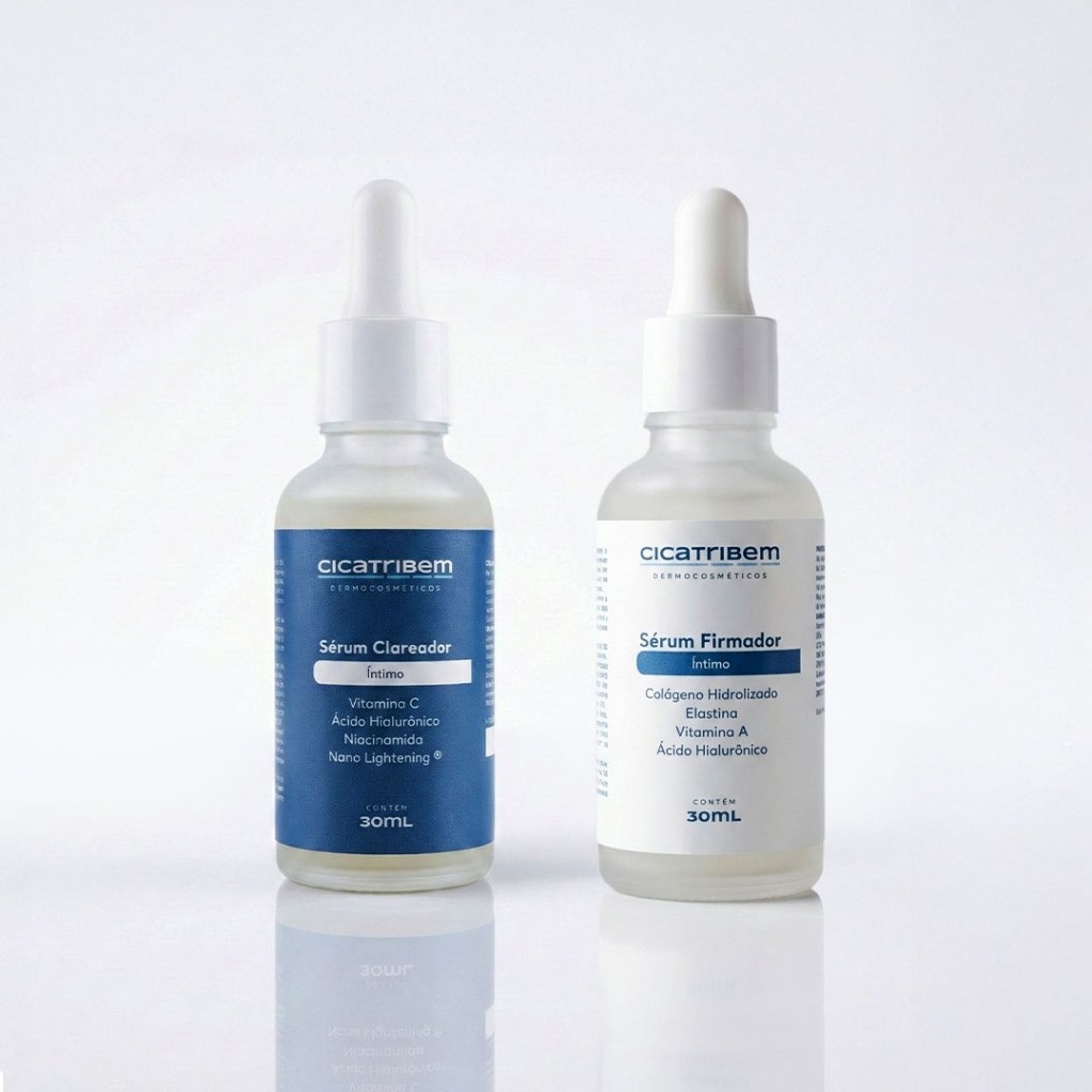 Kit Duplinha Íntima Sérum Clareador e Firmador Íntimo Cicatribem Clareia Firma e Hidrata Região Íntima