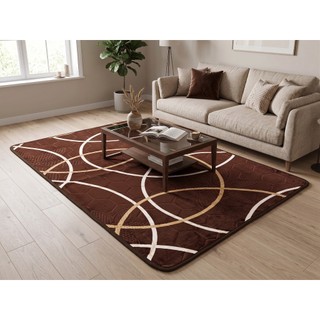 Tapete Sala Quarto Geomético 1x1,4 Mt Antiderrapante Ins Flannel Grande Estampado