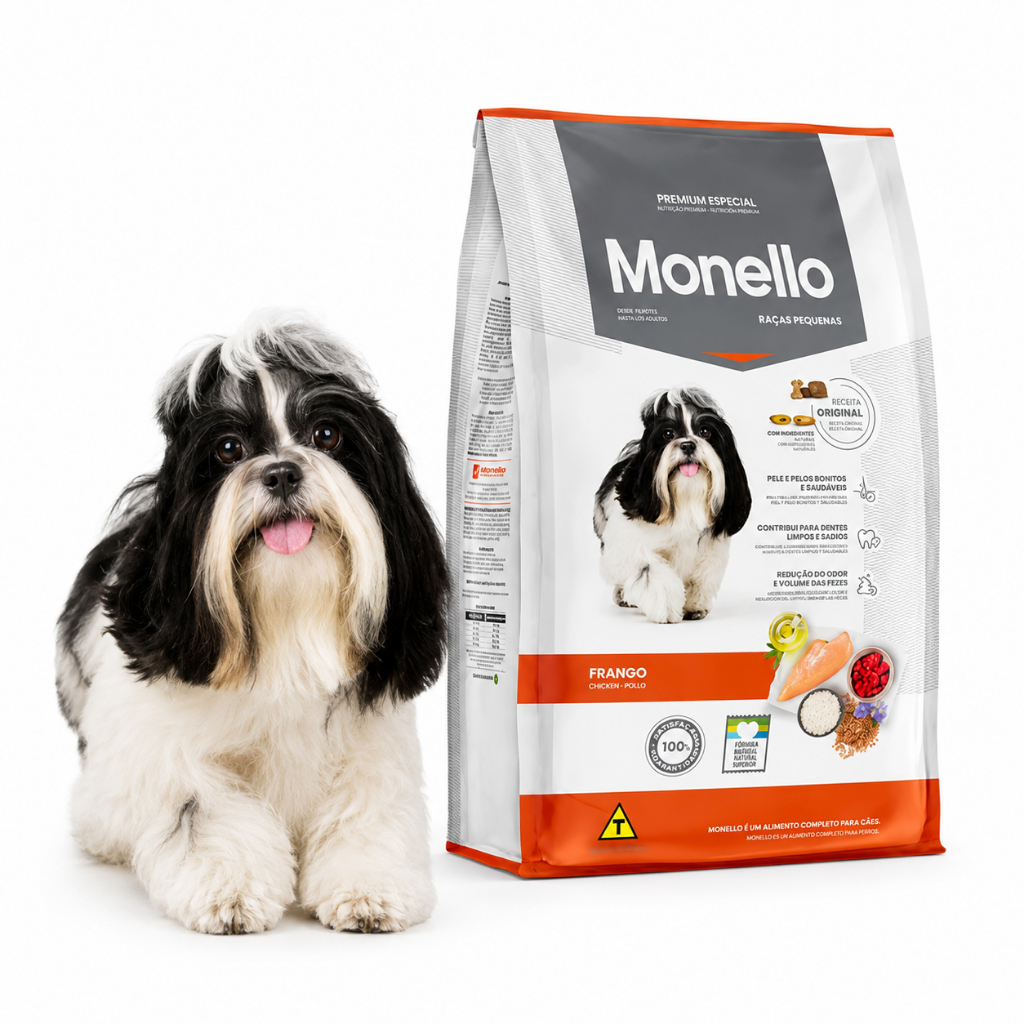 Ração Monello Raças Pequenas 7kg Frango Cachorro Adultos Premium