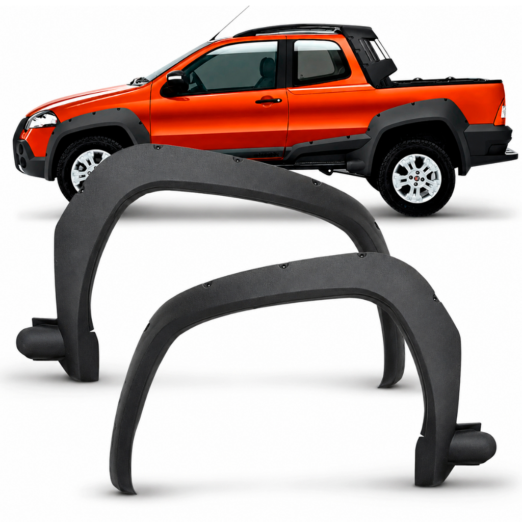 Par Moldura Alargador Paralama Strada Adventure Locker 2009 A 2013 Cinza Texturizado Dianteiro