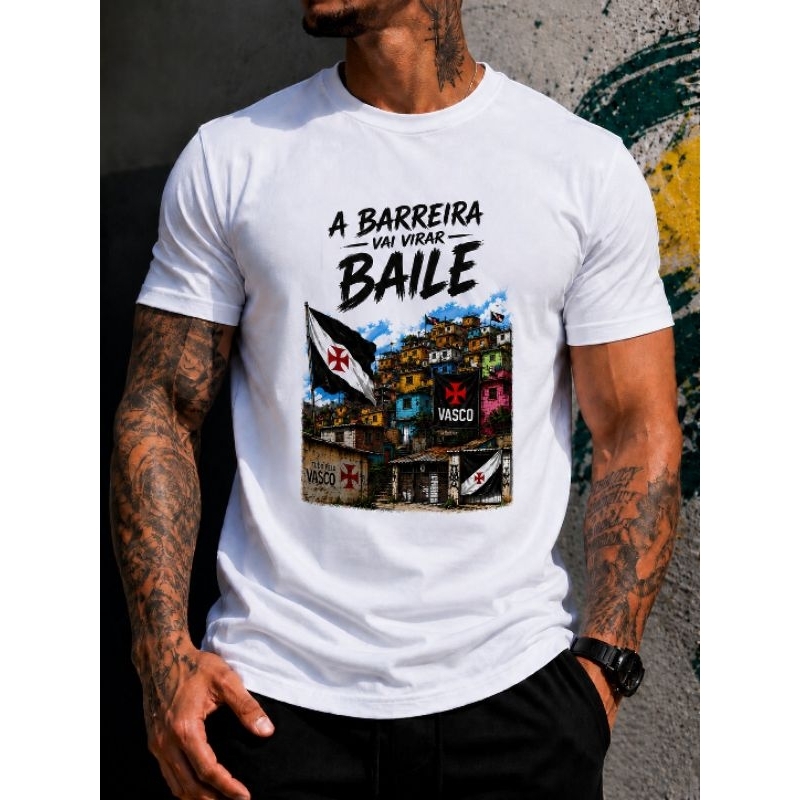 Camiseta Camisa A Barreira Vai Virar Baile Vasco Gigante da Colina Unissex Masculina Feminina