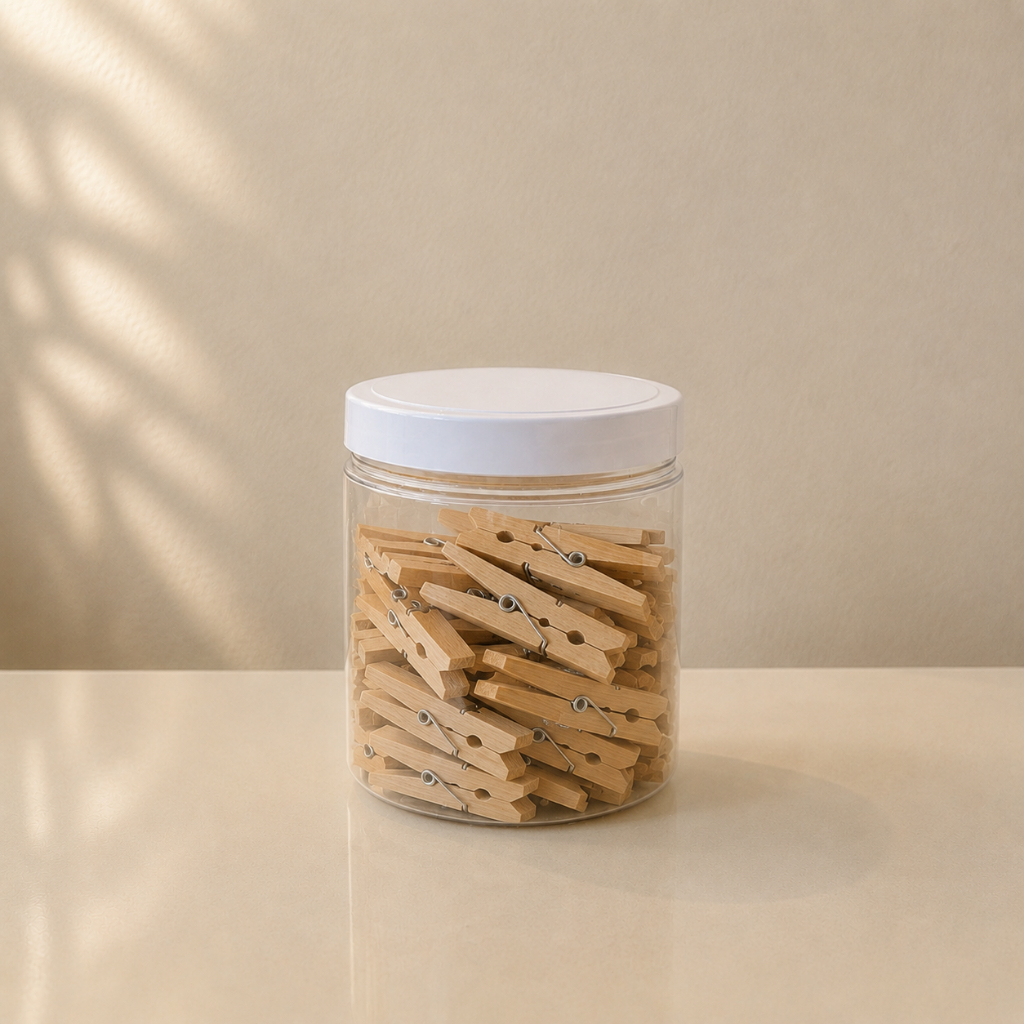 Pote 1000ml Reto Transparente Multiuso Minimalista Tampa Branca de Rosca Cozinha Mantimento