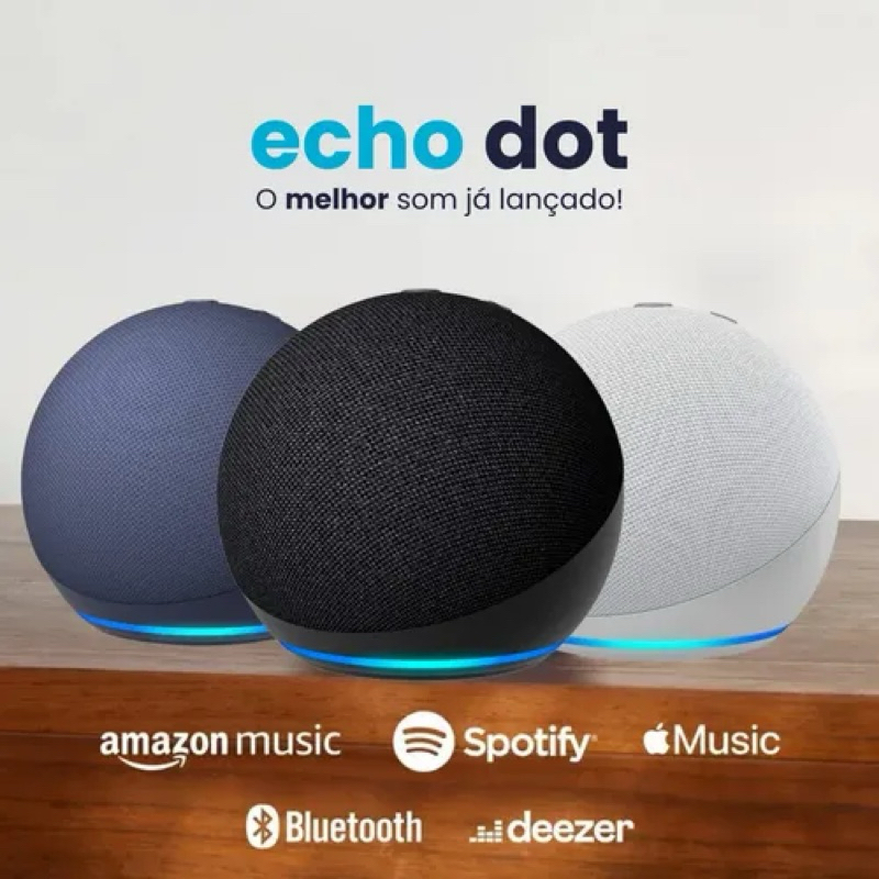 Alexa Echo Dot Smart Speaker Inteligente Comandos de Voz Automoção Bluetooth.