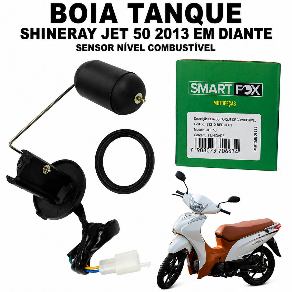 Boia Tanque Shineray Jet 50 2013 em Diante Sensor Nível Combustível