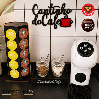 SUPER KIT c/ Torre Porta Cápsulas Giratória + Bandejinha +Cantinho do Café/DOLCE GUSTO/TRÊS CORAÇÕES
