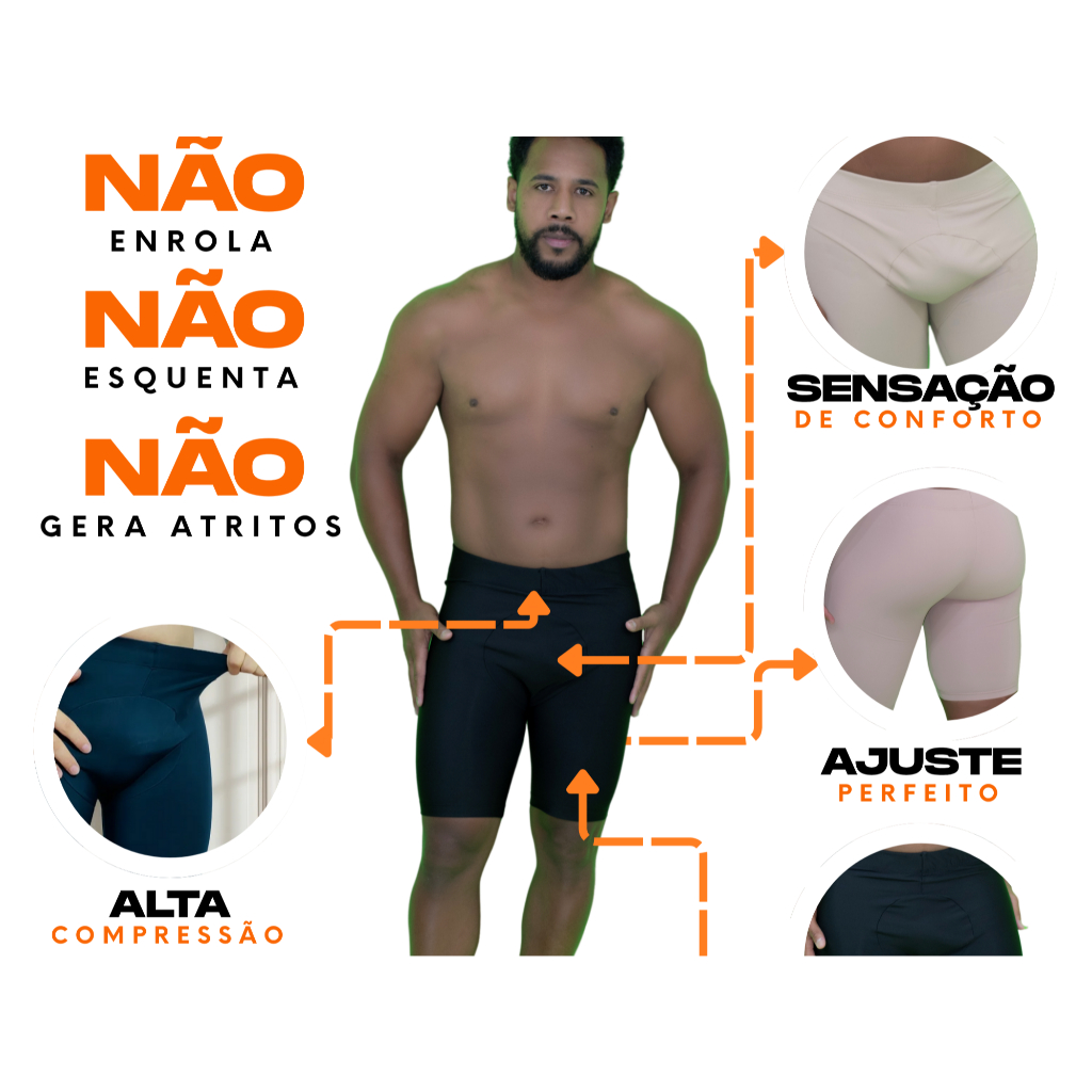 Bermuda Masculina Use Na Academia, corrida e ciclismo Tecido Alta Compressão