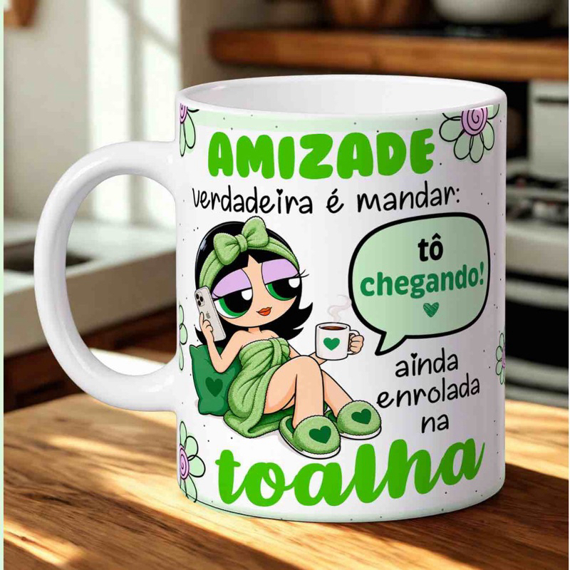 Caneca Amizade Meninas Super Poderosas Docinho Lindinha Florzinha Presente Criativo 325ml