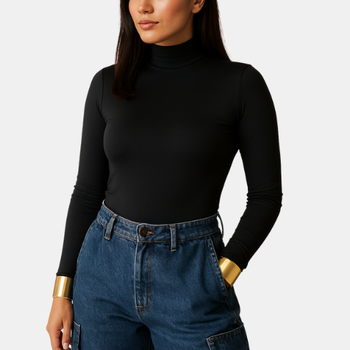 Blusa Monica K2B Cacharrel Segunda Pele Gola Alta Manga Longa
