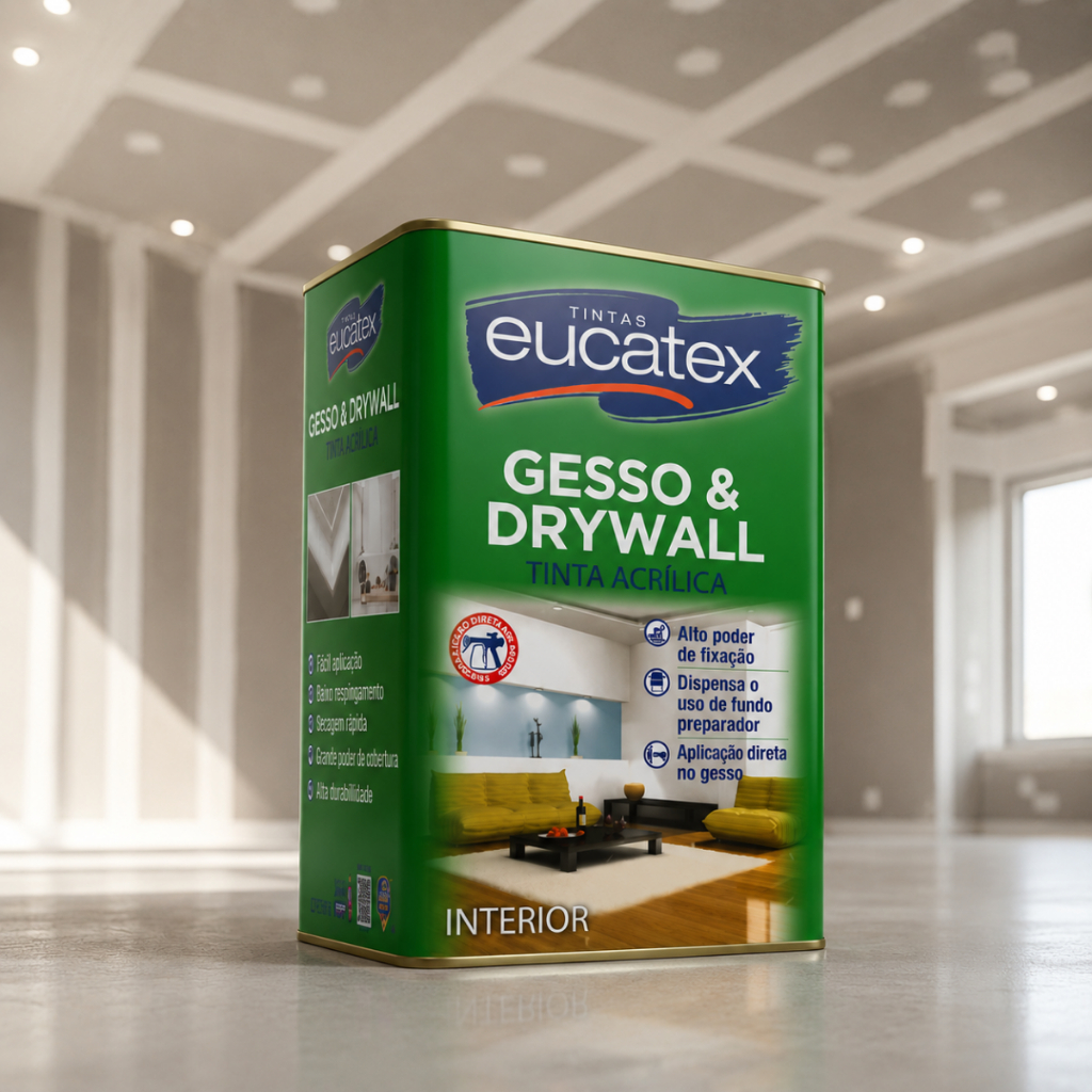 Tinta Anti Mofo Branca 18L Paredes Drywall Gessos Tetos Eucatex 18 Litros Interno Seca Rápido
