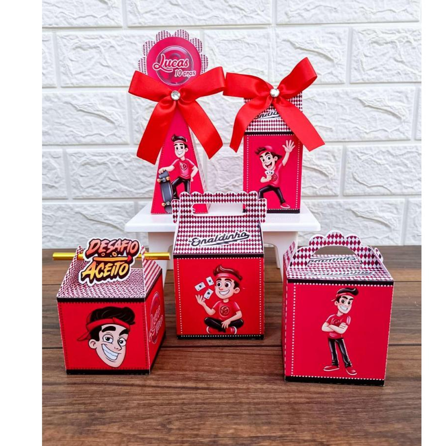 Kit Caixas Enaldinho personalizadas COM LAÇO / Lembrancinha de Festa /Aniversário / Enaldinho