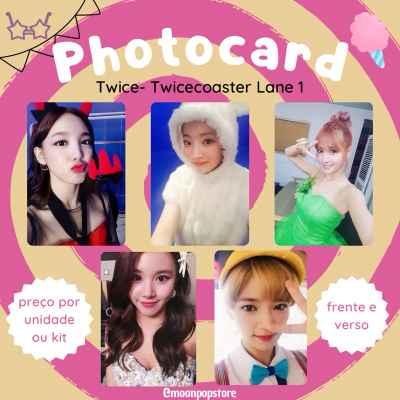 Photocard Twice Twicecoaster Lane 1 - VALOR POR UNIDADE- Fanmade frente e verso