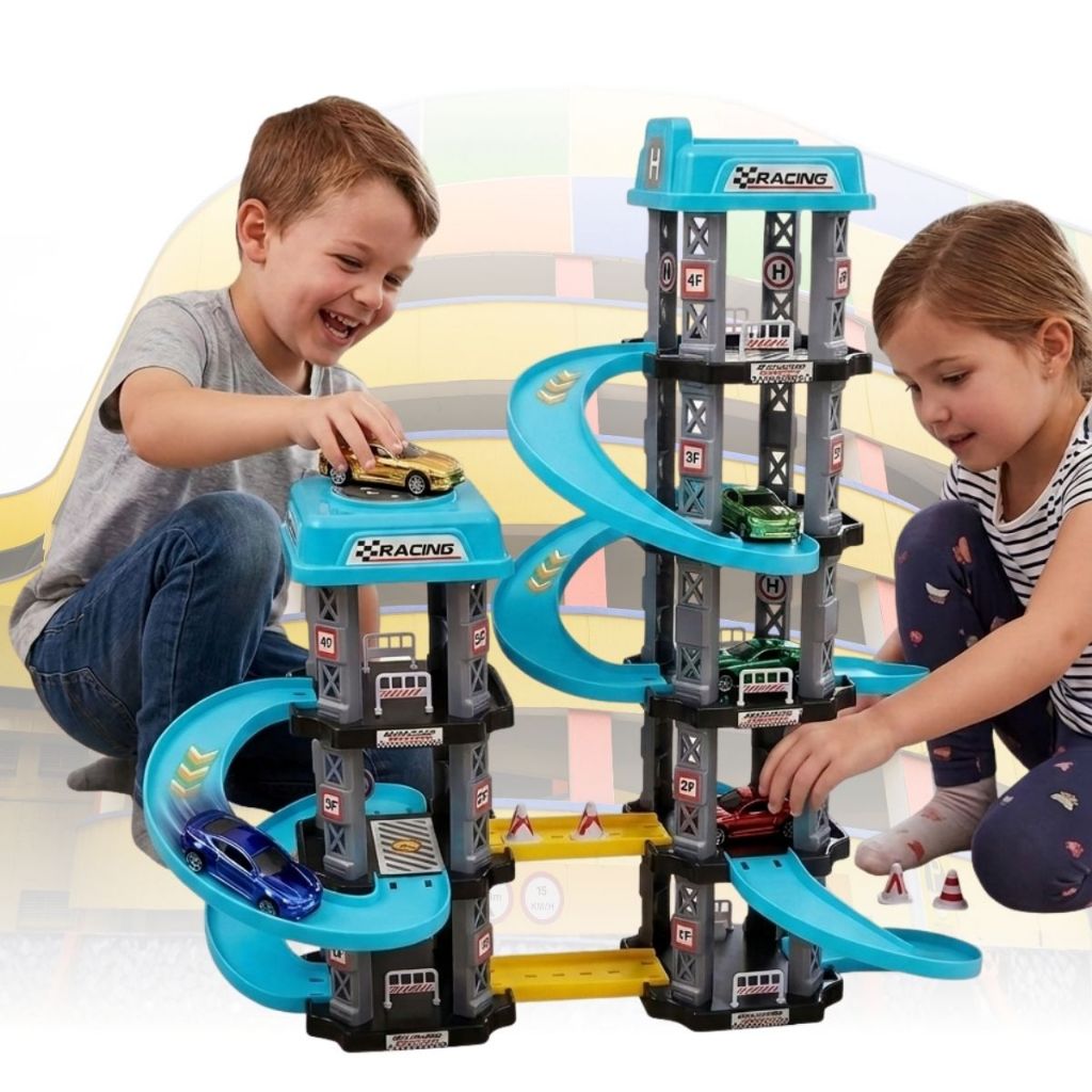Brinquedo Pista De Carrinhos Corrida Infantil Meninos Estacionamento 3/5 Andares Presente Modulável