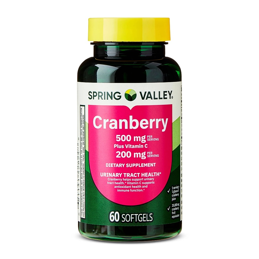CRANBERRY 500MG PLUS VITAMINA C 200MG SPRING VALLEY 60 CAPSULAS