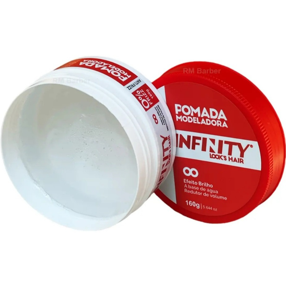 PASTA CERA CAPILAR MODELADORA FIXADOR POMADA ANTI-FRIZZ INFINITY 160G ASPECTO NATURAL