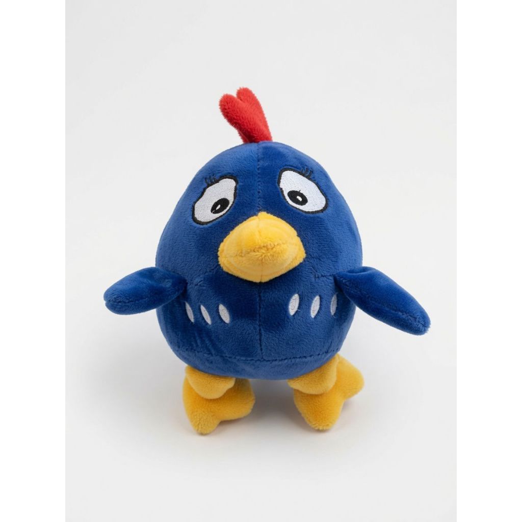 Pelúcia Passarinho Azul com Crista Vermelha | Boneco de Pelúcia Infantil Macio Brinquedo Fofo