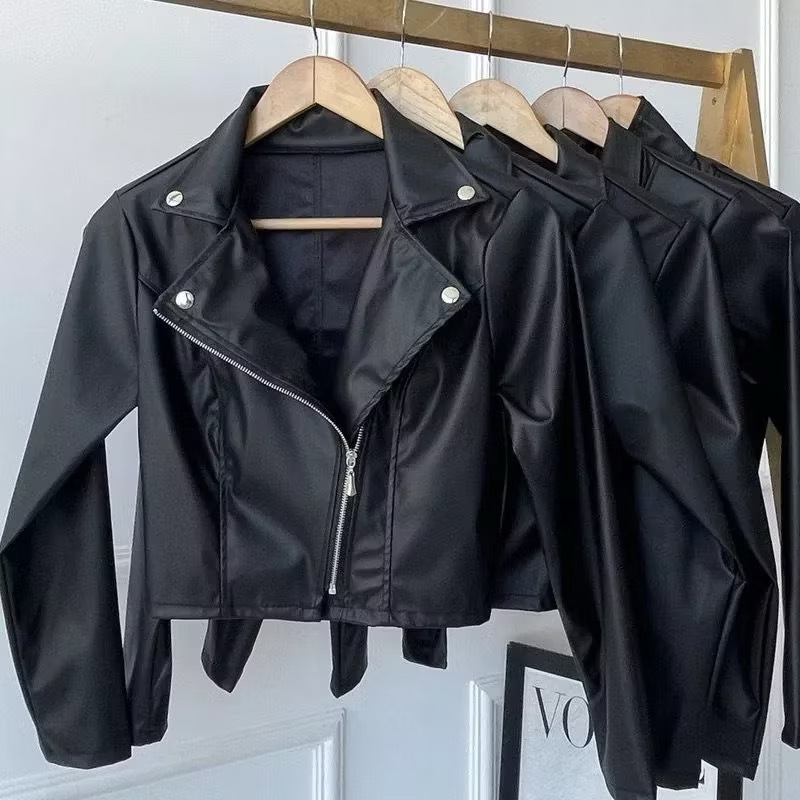 Jaqueta De Couro Feminina Com Ziper Inverno Elegante ENVIO RAPIDO