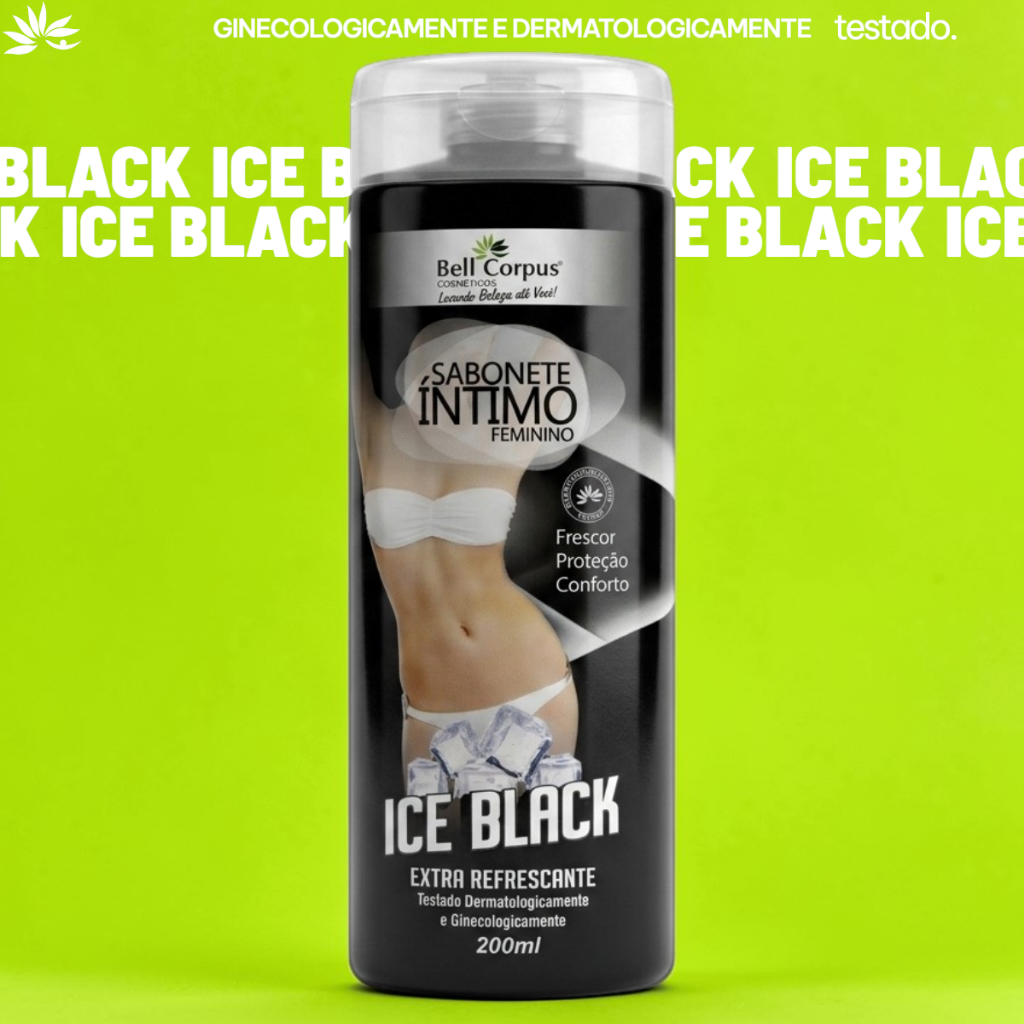 Sabonete Líquido Feminino Íntimo 200ml Frescor para Região Íntima Ice Black Halls Bellcorpus