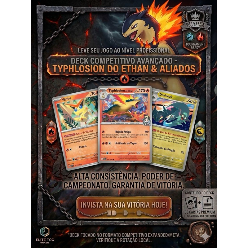 Deck Competitivo Pokémon TCG  🔥- Typhlosion do Ethan + Drakloak