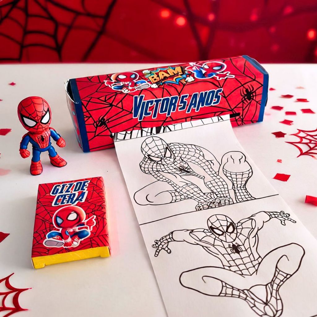 Caixa para Colorir Homem Aranha Personalizada/ Lembrancinha para Colorir/ Aniversário