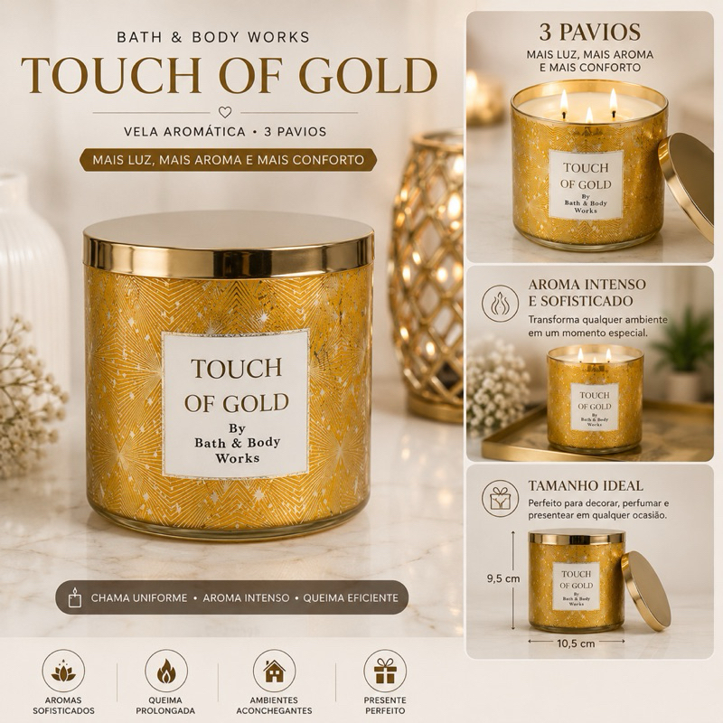 Vela Aromática Perfumada Bath & Body Works 3 Pavios Original | Vela Perfumada Decorativa | Fragrâncias Importadas